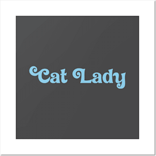 Cat Lady, blue Posters and Art